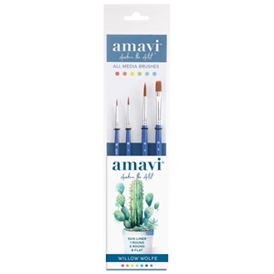 Picture of Willow Wolfe Amavi Artist Essentials Brush Set Πινέλα - Σετ 2: Liner, Rounds, Flat, 4τεμ.