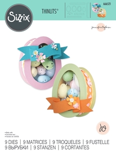 Picture of Sizzix Thinlits Dies by Jennifer Ogborn Μήτρες Κοπής - Easter Egg Box, 9τεμ.