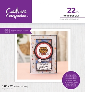 Picture of Crafter's Companion Clear Stamps - Pets Rule, Purrfect Cat, 22pcs