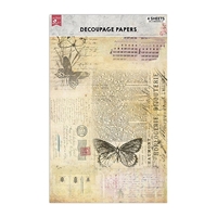 Picture of Little Birdie Decoupage Paper A4 - Butterfly Chronicle, 4pcs