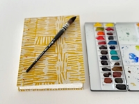 Εικόνα του Journal Shop Handmade Hardcover Fabriano Artistico Watercolor Journal 14 x 20 cm - Χειροποίητο Open Spine Journal με χαρτί 100% Βαμβάκι 300gsm, Yellow