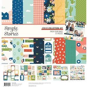 Picture of Simple Stories Collection Kit Συλλογή Χαρτιών Scrapbooking Διπλής Όψης 12'' x 12'' - Pack Your Bags