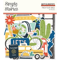 Εικόνα του Simple Stories Διακοσμητικά Εφήμερα Bits & Pieces - Pack Your Bags, 47τεμ.