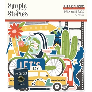 Picture of Simple Stories Διακοσμητικά Εφήμερα Bits & Pieces - Pack Your Bags, 47τεμ.