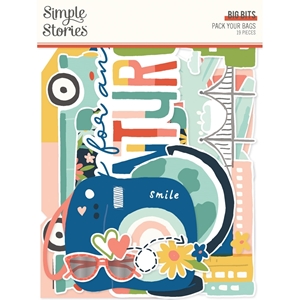 Picture of Simple Stories Διακοσμητικά Εφήμερα Big Bits & Pieces - Pack Your Bags, 19τεμ.