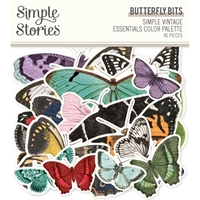 Εικόνα του Simple Stories Διακοσμητικά Εφήμερα – Simple Vintage Essentials, Color Palette, Butterfly Bits, 45τεμ.