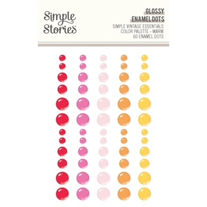 Picture of Simple Stories Αυτοκόλλητα Enamel Dots – Simple Vintage Essentials, Color Palette, Warm, 60τεμ.