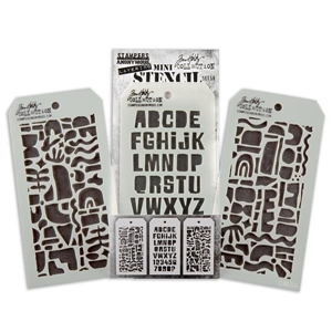 Picture of Stampers Anonymous Tim Holtz Mini Layering Stencils - Set 58, 3pcs