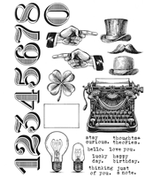 Picture of Stampers Anonymous Tim Holtz Cling Stamps - Curiosity Shop, 20pcs 
