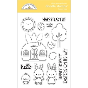 Picture of Doodlebug Clear Doodle Stamps Σετ Σφραγίδες - Bunny Hop, 14τεμ.