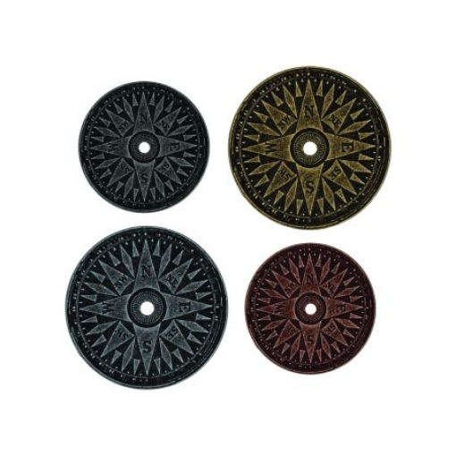 Picture of Tim Holtz Idea-ology Compass Coins | Μεταλλικά Διακοσμητικά Νομίσματα με Πυξίδα, 4 τεμ.