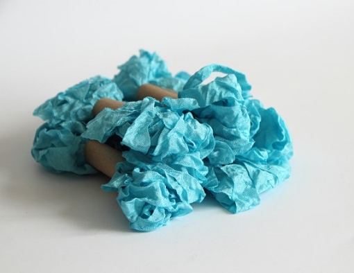 Picture of Shabby Crinkled Seam Binding Ribbon – Τσαλακωμένη Κορδέλα Peacock Blue, 5m