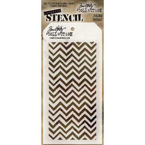 Picture of Tim Holtz Layered Στένσιλ 4"x8.5" No.47 – ZigZag Background 