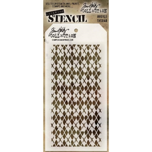 Picture of Tim Holtz Layered Στένσιλ 4"x8.5" No.48 – Argyle Background 