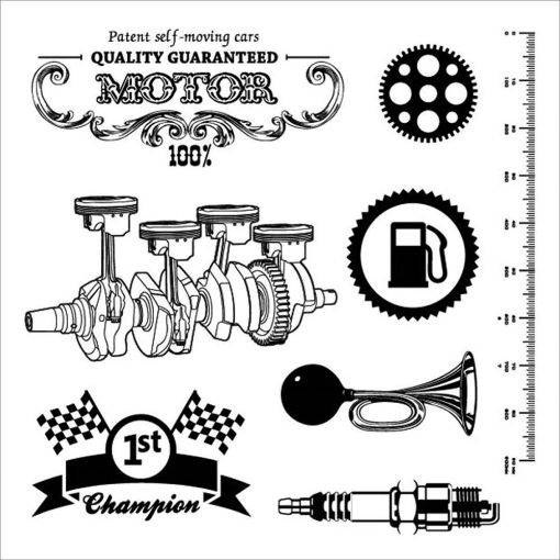 Picture of Scrapberry's Clear Stamp Set - Σετ Σφραγίδες, Auto Vintage Motor