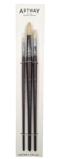 Picture of Artway Long Handle Hog Brush Set - Σετ Στρογγυλών Πινέλων Με Τρίχα Χοίρου, 3τεμ