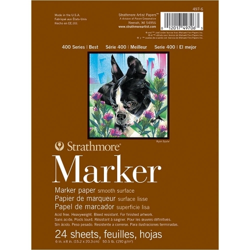 Picture of Strathmore 400 Series Marker Paper Pad 15 x 20 cm | Μπλοκ για Μαρκαδόρους Smooth 190gsm, 24 Φύλλα