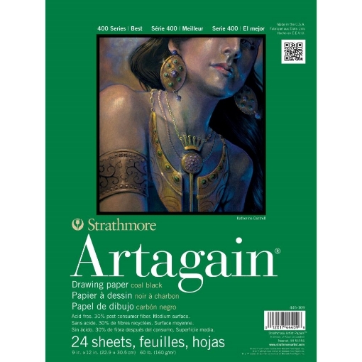 Picture of Strathmore Black Artagain Pad 23 x 31 cm | Μαύρο Μπλοκ Σχεδίου για Παστέλ & Χρωματιστό Μολύβι, 24 Φύλλα