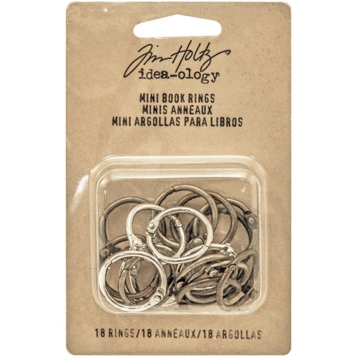 Picture of Tim Holtz Idea-ology Mini Book Rings 0.75" | Μίνι Κρίκοι Βιβλιοδεσίας σε Vintage Φινιρίσματα, 18 τεμ.
