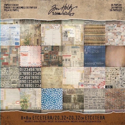 Picture of Tim Holtz Idea-ology - Μπλοκ Χαρτιά 8" x 8", Etcetera