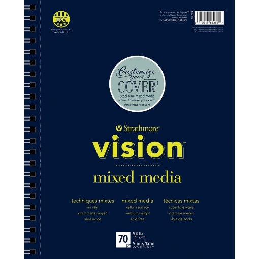 Picture of Strathmore Vision Vellum Mixed Media Pad 23 x 31 cm | Μπλοκ Mixed Media 160gsm, 70 Σελίδες