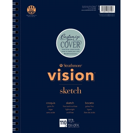Picture of Strathmore Vision Sketch Pad 23 x 30,5 cm | Μπλοκ Σχεδίου με Σκληρό Εξώφυλλο 74gsm, 55 Φύλλα