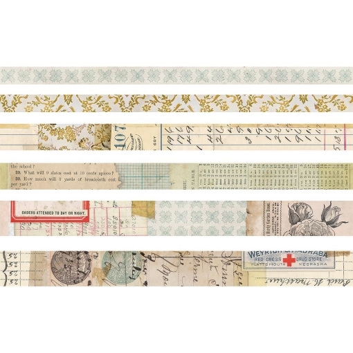 Picture of Tim Holtz Idea-Ology Design Tape Set of 6 - Salvaged