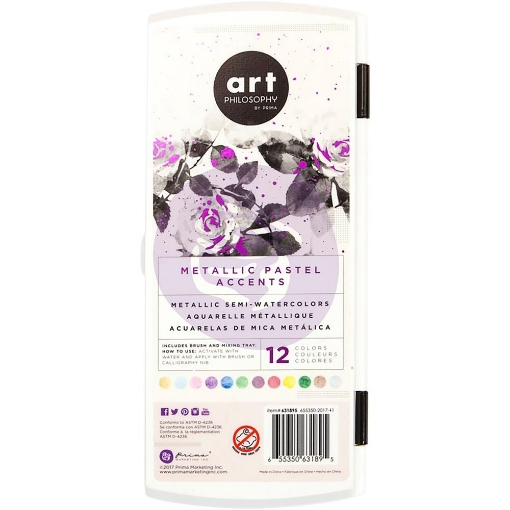 Picture of Art Philosophy Metallic Accents Semi-Watercolor Paint Set - Κασετίνα με Μεταλλικά Χρώματα Ακουαρέλας, Pastel
