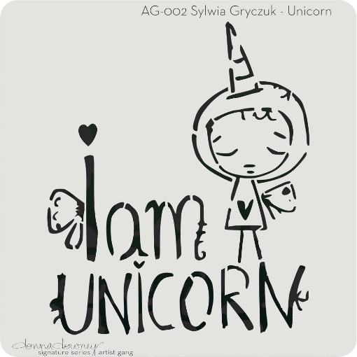 Picture of Donna Downey Artist Gang Στένσιλ 8"X8" - Unicorn