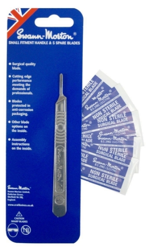 Picture of Swann-Morton Graphic Arts Steel Scalpel No.3 Kit - Ατσάλινο Κοπίδι με Ανταλλακτικές Λεπίδες, 6 τεμ.