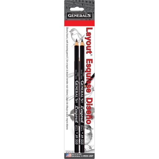 Picture of General's Layout Graphite Drawing Pencils 555 - Μολύβι Σχεδίου 2B, 2τεμ.