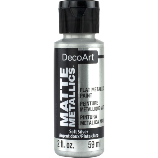 Picture of DecoArt Acrylic Matte Metallics | Μεταλλικό Ακρυλικό Χρώμα με Ματ/Σατινέ Φινίρισμα – Soft Silver, 59ml 