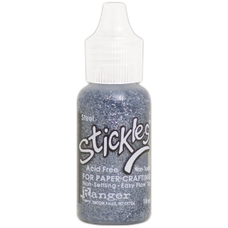 Picture of Ranger Stickles Glitter Gel | Διαστατικό Gel με Ψυχρή Ασημί-Γκρι Μεταλλική Λάμψη – Steel, 18ml
