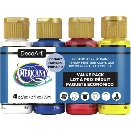 Picture of DecoArt Americana Value Pack Ακρυλικά Χρώματα 4×59ml – Primary