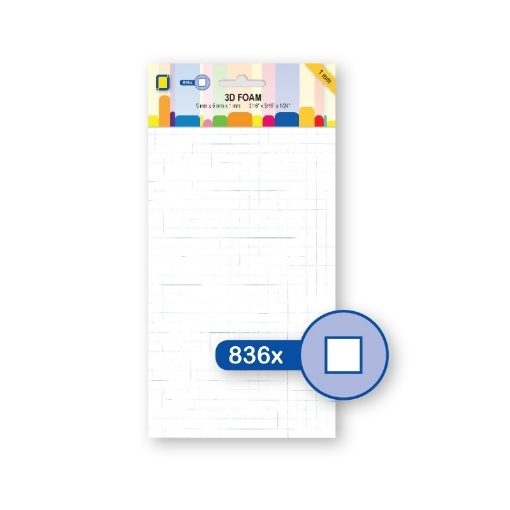 Picture of JEJE Double Sided Foam Squares XL 1mm - Διαστατικά Αυτοκόλλητα Διπλής Όψης