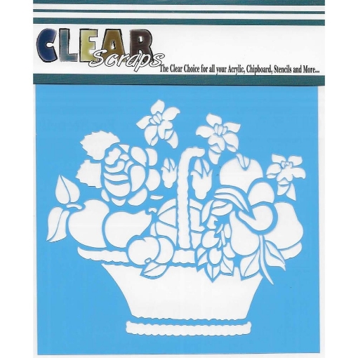 Picture of Clear Scraps Στένσιλ 12"X12" - Mixed Basket