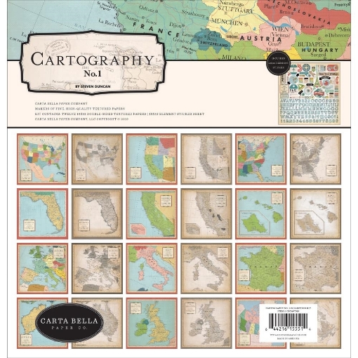 Picture of Carta Bella Collection Kit 12"X12" - Cartography No.1