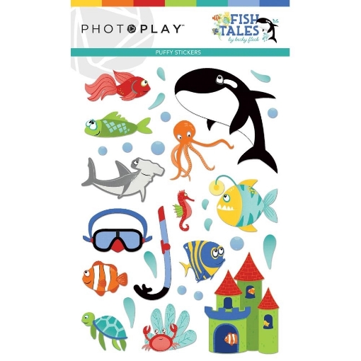 Picture of PhotoPlay Puffy Stickers | Ανάγλυφα Αυτοκόλλητα με Θαλάσσια Ζωάκια – Fish Tales, 30τεμ.