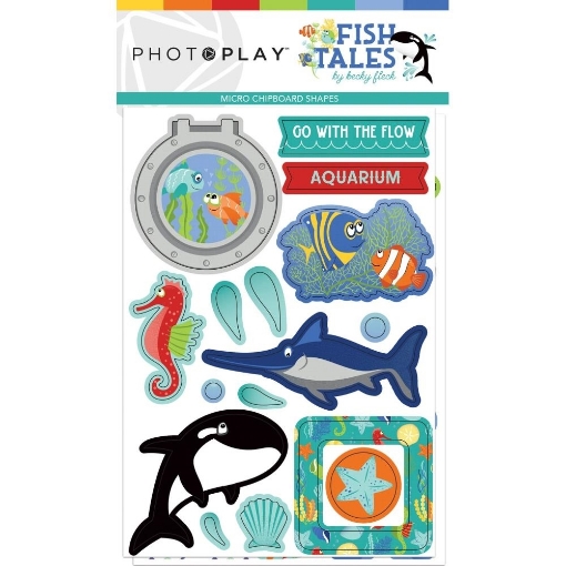 Picture of PhotoPlay Chipboard Shapes | Ανάγλυφα Διακοσμητικά με Θαλάσσια Ζωάκια – Fish Tales, 36τεμ.