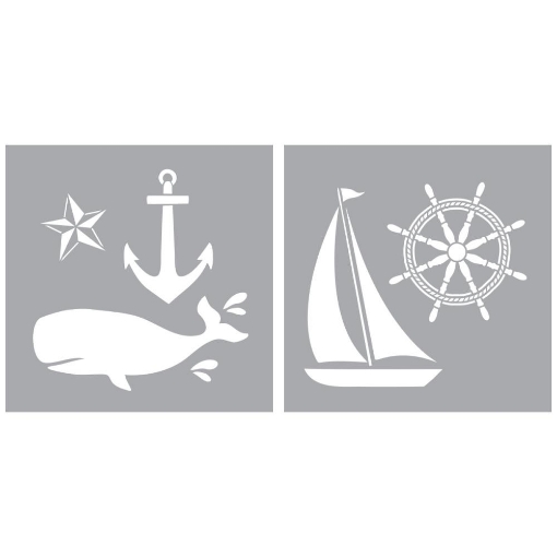 Picture of Americana Decor Στένσιλ 8"X8" - Nautical, 2τεμ.