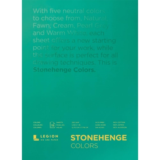 Picture of Stonehenge Paper Pad - Μπλοκ με Βαμβακερό Χαρτί 13 x 18 cm - Smooth Vellum, Colors, 15 Φύλλα, 250gsm