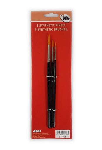 Picture of AMI Set of 3 Fine Round Synthetic Paintbrushes - Σετ Πινέλων Λεπτομέρειας, 3 τμχ.