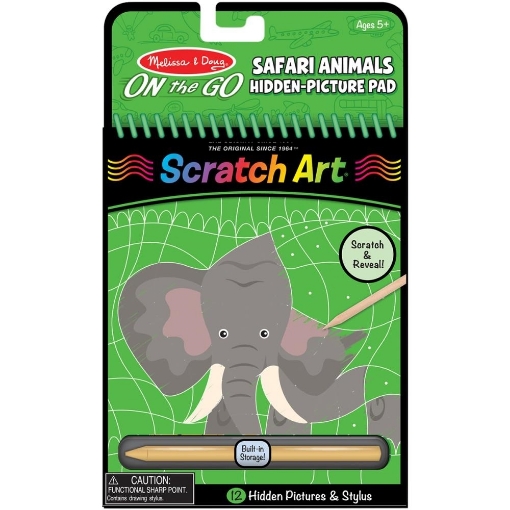 Picture of Melissa & Doug On The Go Scratch Art Color Reveal Pads - Safari Animals