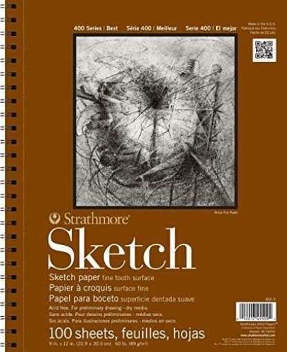 Picture of Strathmore 400 Series Sketch Spiral Pad 23 x 31 cm | Μπλοκ Σχεδίου Fine Tooth 89gsm, 100 Φύλλα