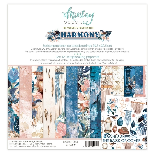 Picture of Mintay Papers Paper Pad | Μπλοκ Scrapbooking Διπλής Όψης, Harmony 12"x12"