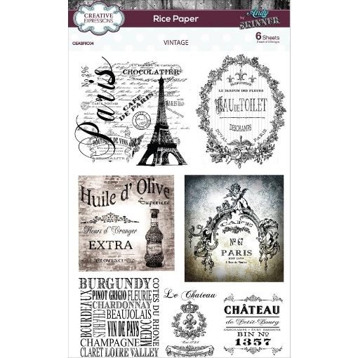 Picture of Creative Expressions Rice Paper A4 By Andy Skinner - Vintage, 6 τεμ.