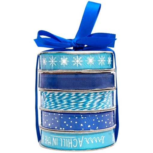 Picture of American Crafts Premium Σετ Κορδέλες & Baker’s Twine – Winter Blue, 5τεμ.