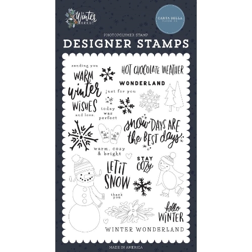 Picture of Carta Bella Stamp Set Clear Σετ Διάφανες Σφραγίδες Winter Market – Warm Winter Wishes, 26τεμ