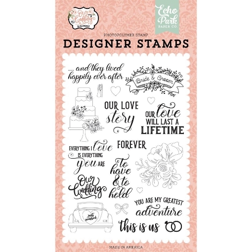 Picture of Echo Park Σετ Σφραγίδες Clear 4"X6" - Our Love Story