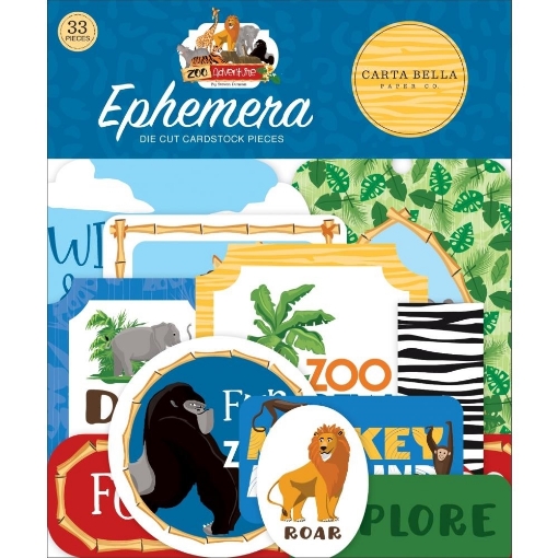 Picture of Carta Bella Cardstock Ephemera - Zoo Adventure 33pcs
